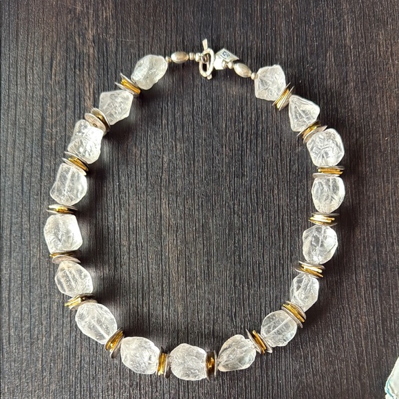 Artist Gold and Silver Bohemian Necklace with Organic Design 20 inches - Picture 1 of 4
